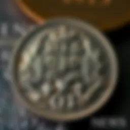 A close-up view of a 1915 Cuban 1 Peso coin showcasing its high relief design and intricate details.