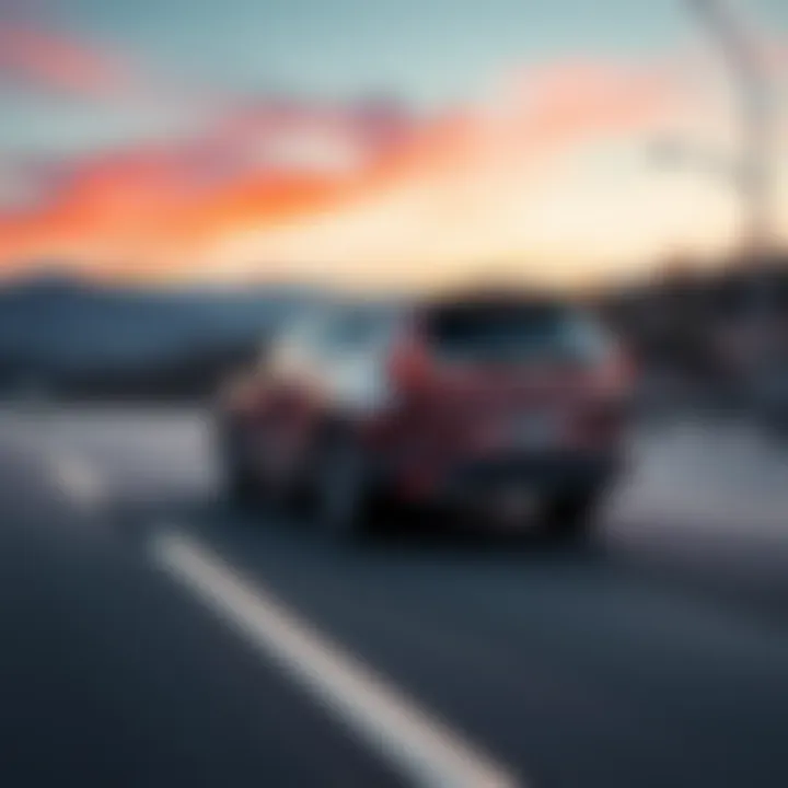 A 2026 CRV EXL driving on the highway with a scenic background