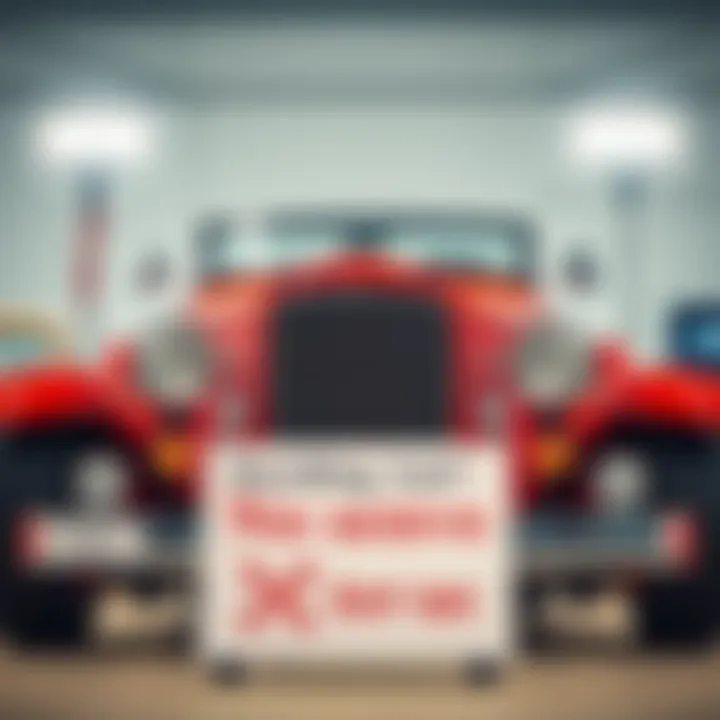 A classic 34 Ford roadster displayed at an auction with a sign showing reserve and no reserve options.