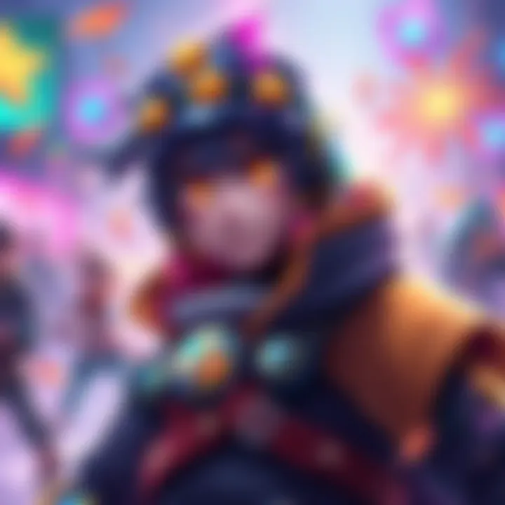 A colorful depiction of a 5-star character from a game, featuring bold design and vibrant colors, set against a lively background.