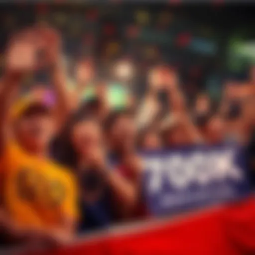 Fans celebrating during the 70K reunion event with excited expressions and banners.