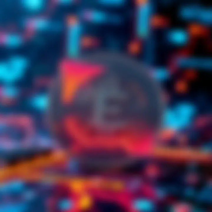 Visual representation of the FET cryptocurrency symbolizing its potential in the AI market with tech imagery in the background.