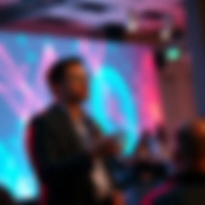 Aave founder speaking at a conference about the future of decentralized autonomous organizations.