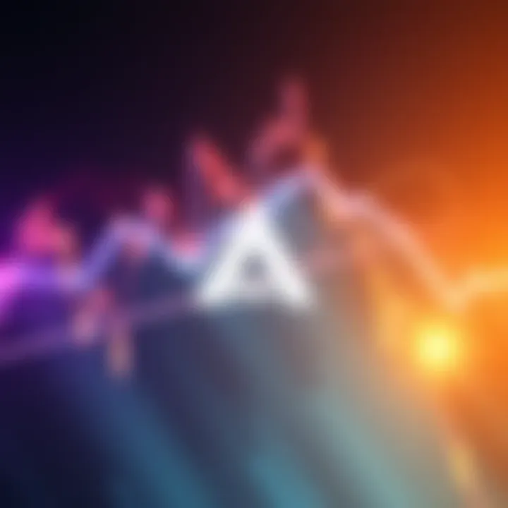 AAVE logo displayed on a colorful Solana background with graphical elements representing trading and wallets