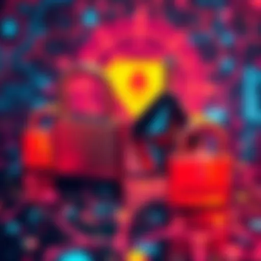 Graphic showing security locks and Ethereum symbols indicating safety issues with AAVE's USDT and USDC during hacks