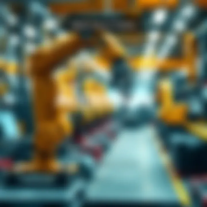 Accenture and Hedera Partnership Accenture logo alongside Hedera logo, with a robotic arm in a factory setting, symbolizing AI robotics and supply chain management.