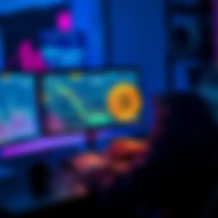 A person confidently using a computer to access their Bitcoin wallet with a digital interface displayed on the screen.