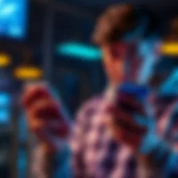 A person looking worried while checking their bank app showing a frozen account message