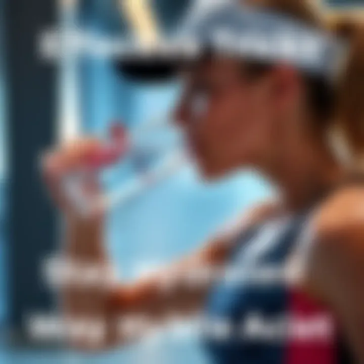 A person in workout gear staying hydrated by drinking water during exercise.