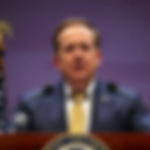 Adam Schiff speaks at a podium about his bill to ban betting on wars and deaths, emphasizing ethical concerns.