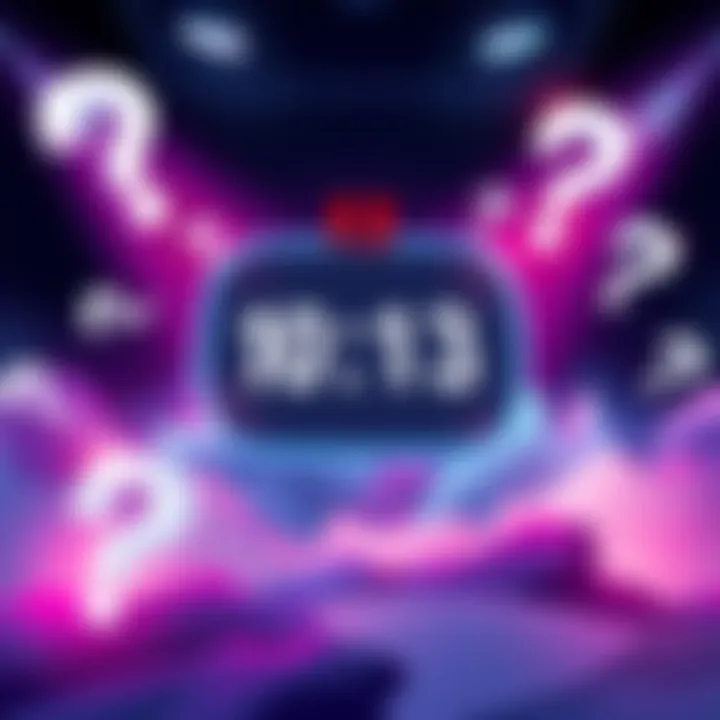 An illustration featuring the Adobe logo with a countdown clock indicating the start of Round 3, surrounded by question marks symbolizing uncertainty about Round 2 results.
