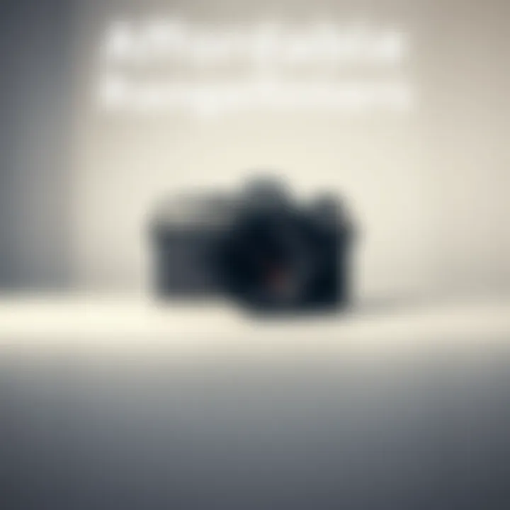 Affordable Rangefinder Camera A budget-friendly rangefinder camera with a high-quality lens, displayed on a simple background.