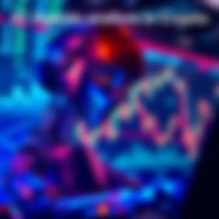 A digital graphic showing an AI agent analyzing cryptocurrency market data with charts and graphs in the background.