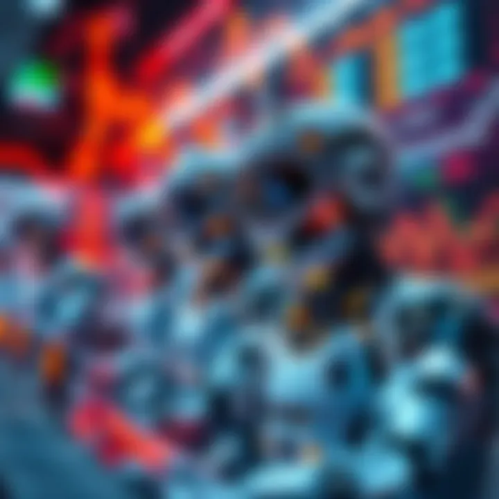 AI Agents in Cryptocurrency Visual representation of AI agents trading in the cryptocurrency market, symbolizing their rise in investment influence.