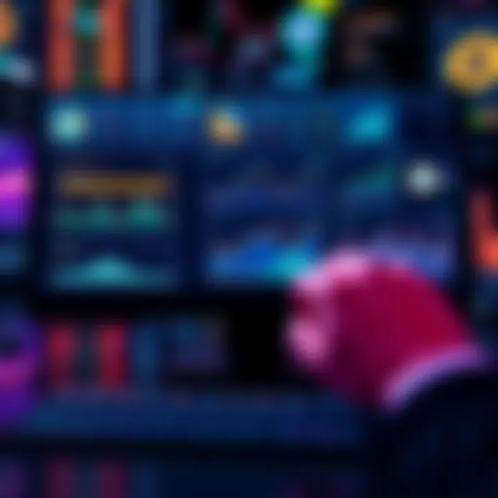AI Tools for DeFi Investment A digital illustration of various AI tools used in decentralized finance investing showing graphs and charts on a screen