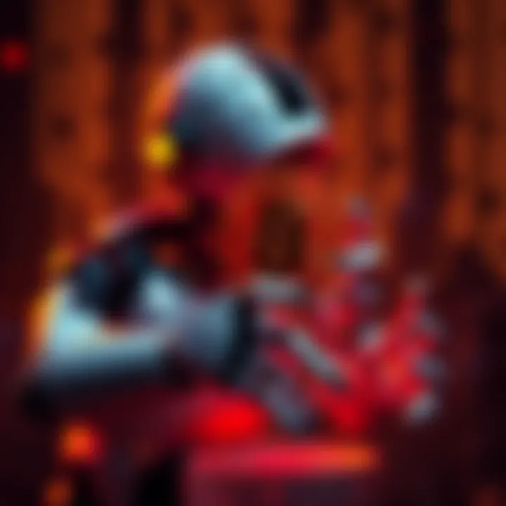 AI Hacking Bitcoin Concept A digital representation of AI, symbolized by a robot, attempting to hack a Bitcoin symbol, showing potential threats to cryptocurrency.