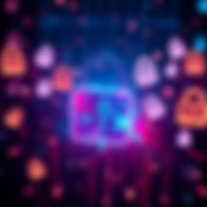 A digital lock symbolizing security risks in AI agents, surrounded by glowing API keys and credentials floating in the background.