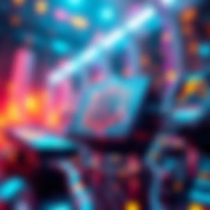 A visual representation of AI-compressed media wrappers enhancing Bitcoin transactions, featuring digital blocks and data flow.