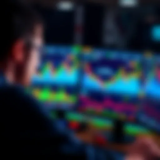 A person looking at a computer screen displaying altcoin prices and charts, highlighting important market trends.