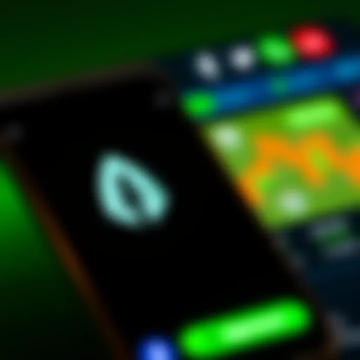 Algorand logo displayed alongside the Robinhood trading app interface