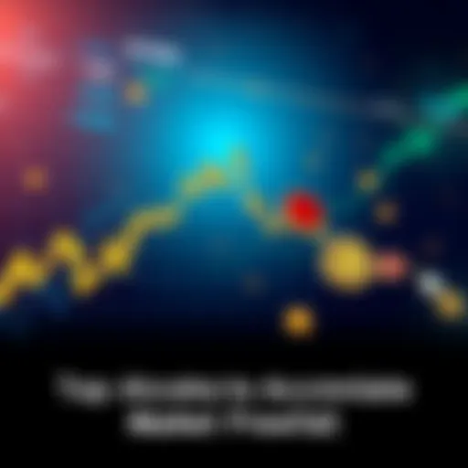 A graph showing a decline in cryptocurrency prices with altcoin symbols highlighted for potential investment.