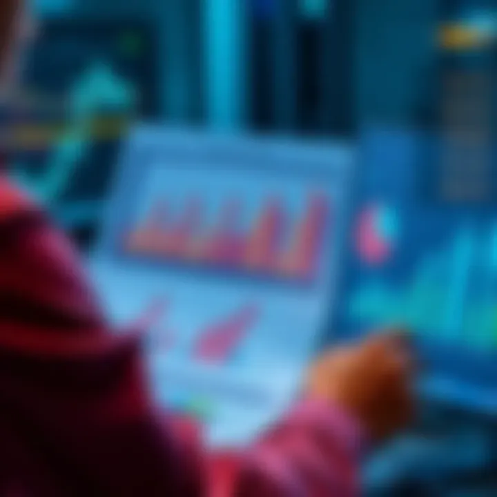 A person reviewing charts and graphs focused on financial ratios to improve performance