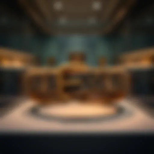 A close-up view of an ancient belt displayed at the Kunsthistorisches Museum in Vienna, capturing the texture and craftsmanship.