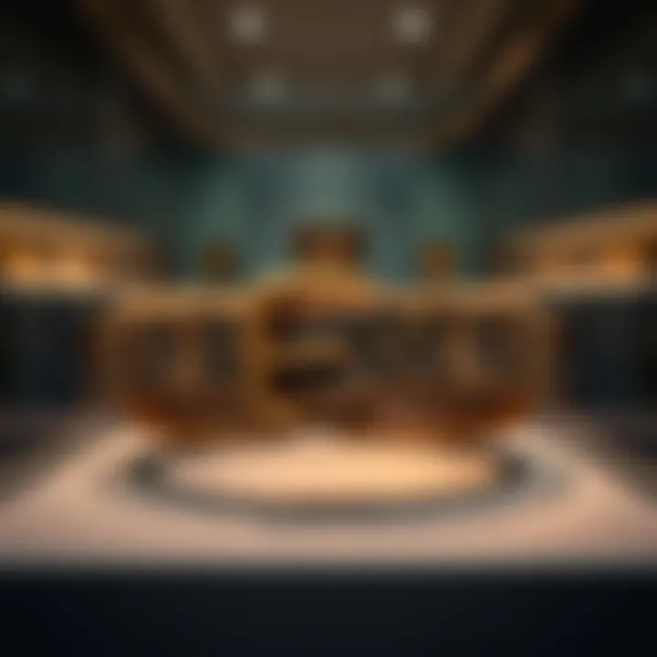 A close-up view of an ancient belt displayed at the Kunsthistorisches Museum in Vienna, capturing the texture and craftsmanship.