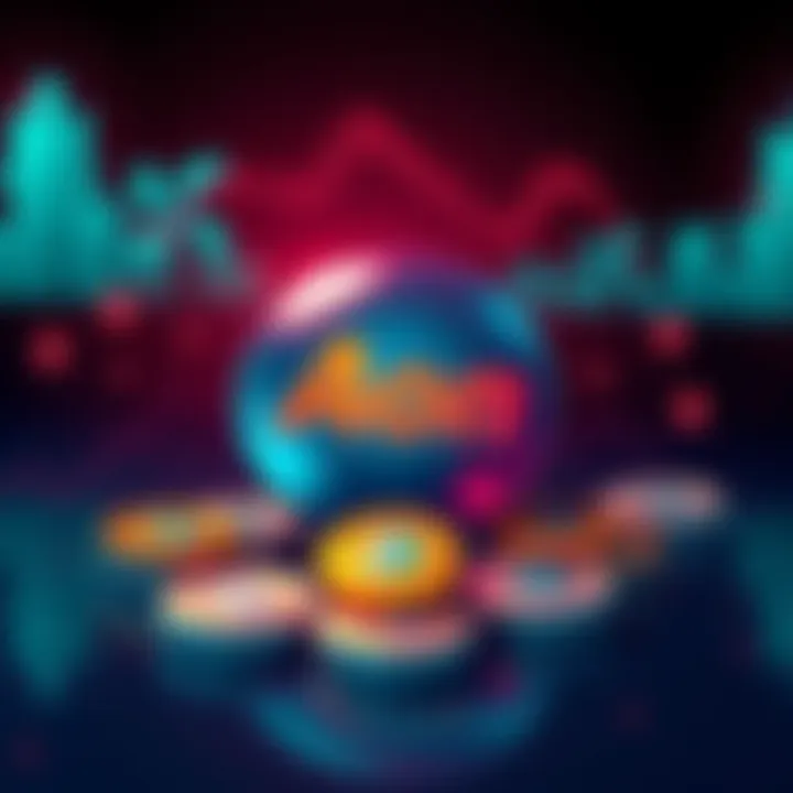 Aon logo with stablecoins and insurance premium icons around it, symbolizing a new payment method for insurance