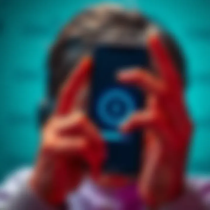 A frustrated person staring at a smartphone screen displaying a loading symbol, symbolizing app access issues.