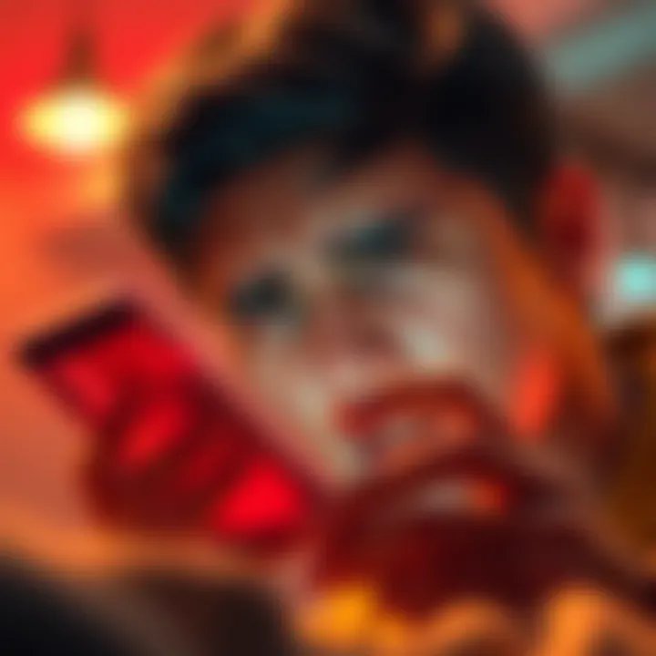 A person looking frustrated at their phone showing an error message while trying to log back into an app.