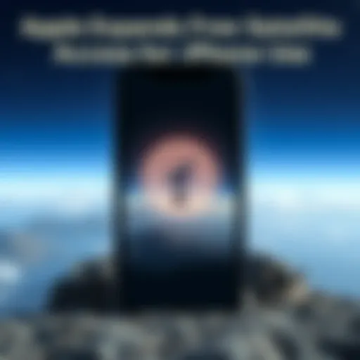 An iPhone with a signal icon showing satellite connectivity in a remote area
