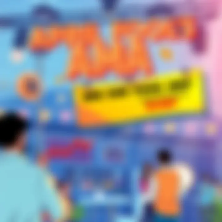 Illustration of a fun and lively April Fool's AMA event focused on cryptocurrency, featuring people engaging in discussion and a banner promoting a chance to win 60 USDT.