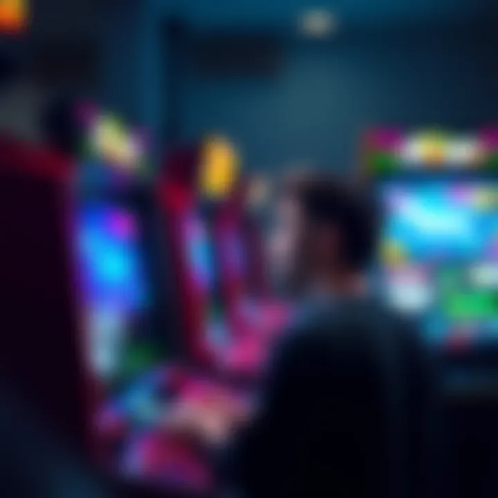 A player looking confused at an arcade machine displaying Atlas apps instead of the game