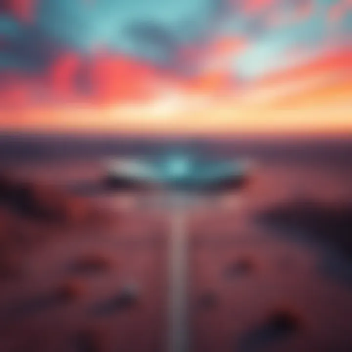 Aerial view of Area 51 showing the desert landscape and perimeter fence