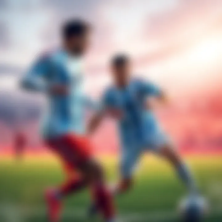 Players from Argentina and Switzerland competing on the field during a soccer match