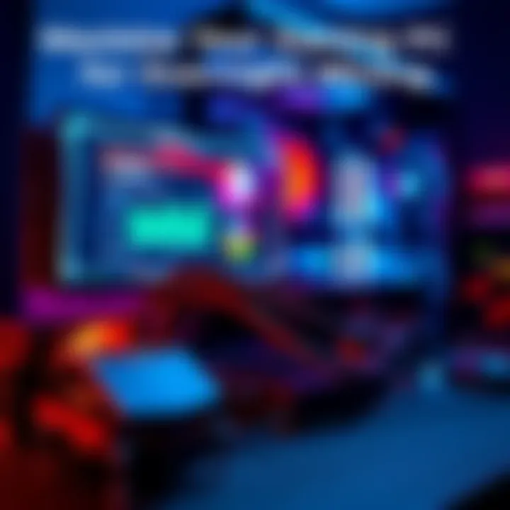 A gaming PC setup featuring an Asus 4070 Super GPU with cooling fans running, displaying mining software on the screen at night.