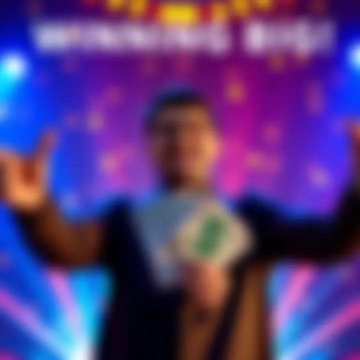 A person celebrating with cash and rewards, showing Atlas Bucks and a cash back symbol against a colorful background.