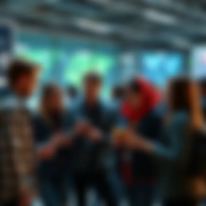 A group of people discussing solutions to connection errors in Atlas Earth while looking at their devices