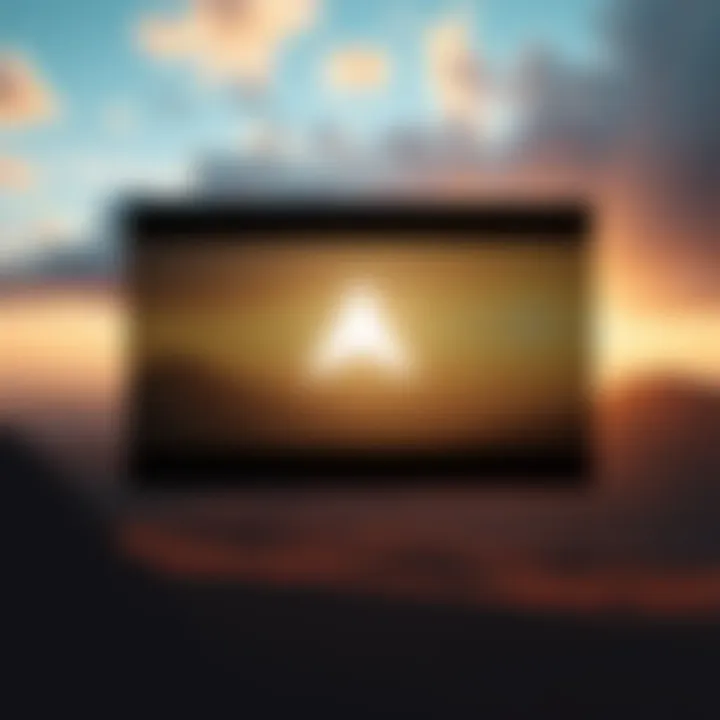 A screenshot of the Atlas Earth loading screen with a loading symbol and a virtual landscape in the background.