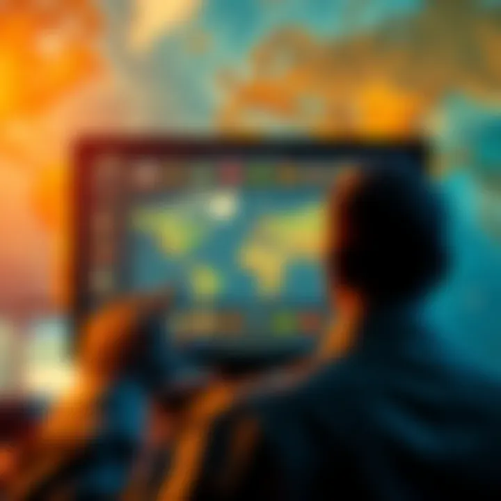 A beginner exploring Atlas Earth gameplay tips on a digital screen with maps and badges displayed.