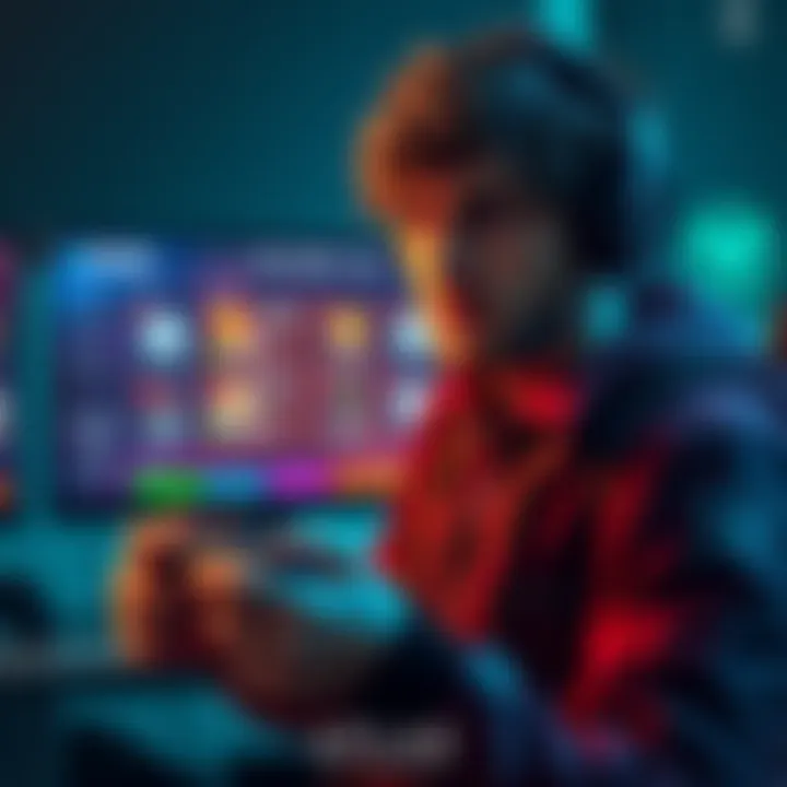 A concerned player holding a gaming controller, looking frustrated with a computer screen showing missing rewards for Atlas Explorer Club subscription.