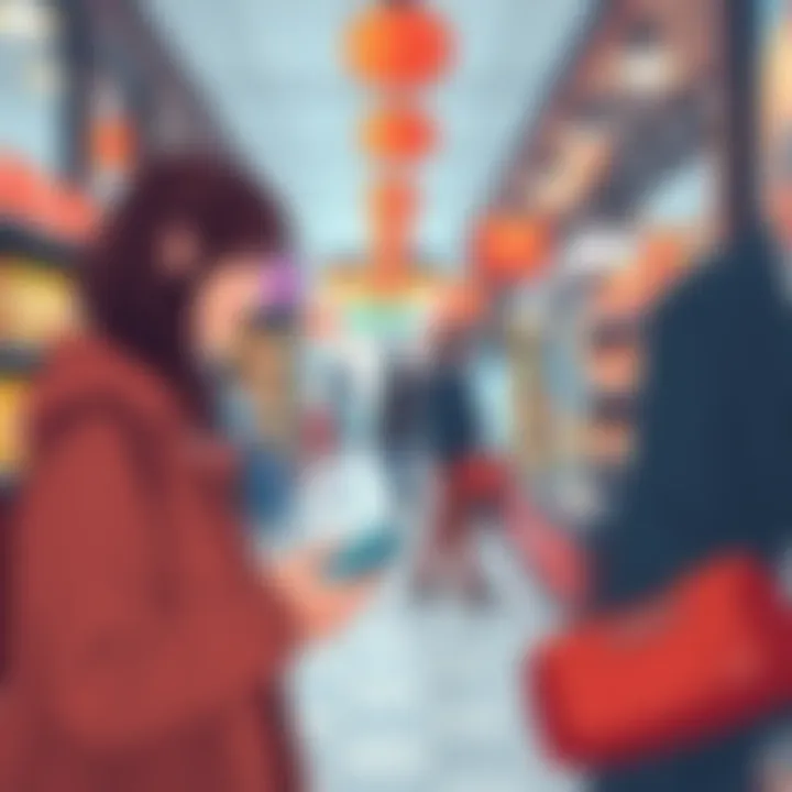 A consumer using a mobile app to shop at a participating restaurant or store, showcasing the Atlas Shopping process.