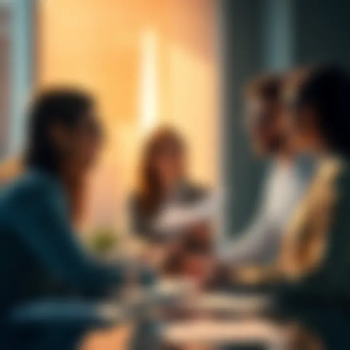 A group of professional financial advisors from Atlas engaged in a meeting, discussing long-term investment strategies to ensure clients' money is secure.