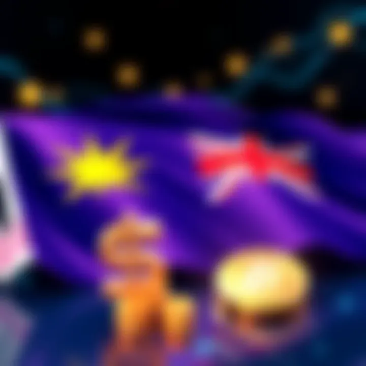 An illustration showing the Australian flag alongside digital currency symbols, representing the approval of a digital dollar on the XRP Ledger.