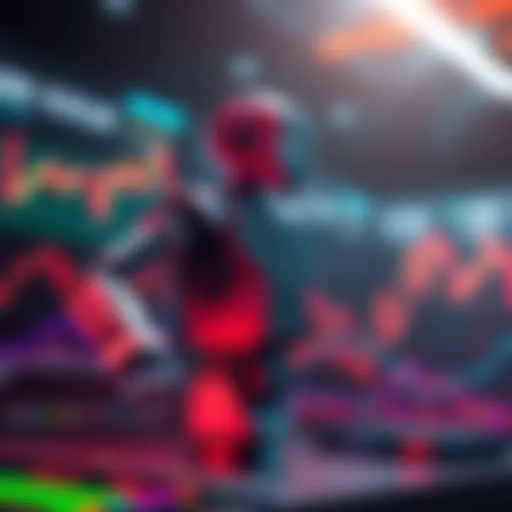 Automated SOL to USDC Bot A digital representation of a trading bot facilitating SOL to USDC swaps, with graphs showing performance and trends in a financial market setting.