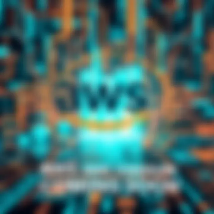 The AWS logo stands out against a futuristic technology backdrop, symbolizing upcoming changes in cloud services.