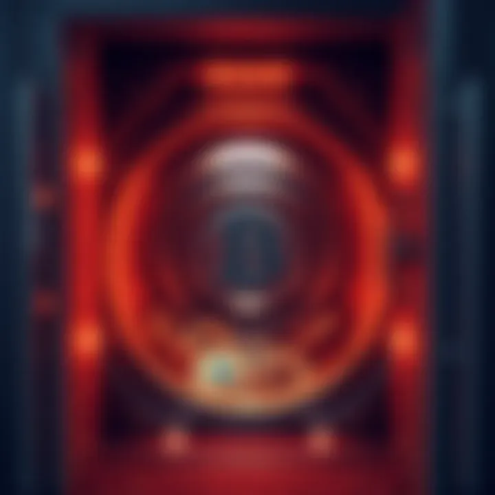 A digital graphic showing a vault with cryptocurrencies, reminding people to back up their wallets before Reddit cuts access.