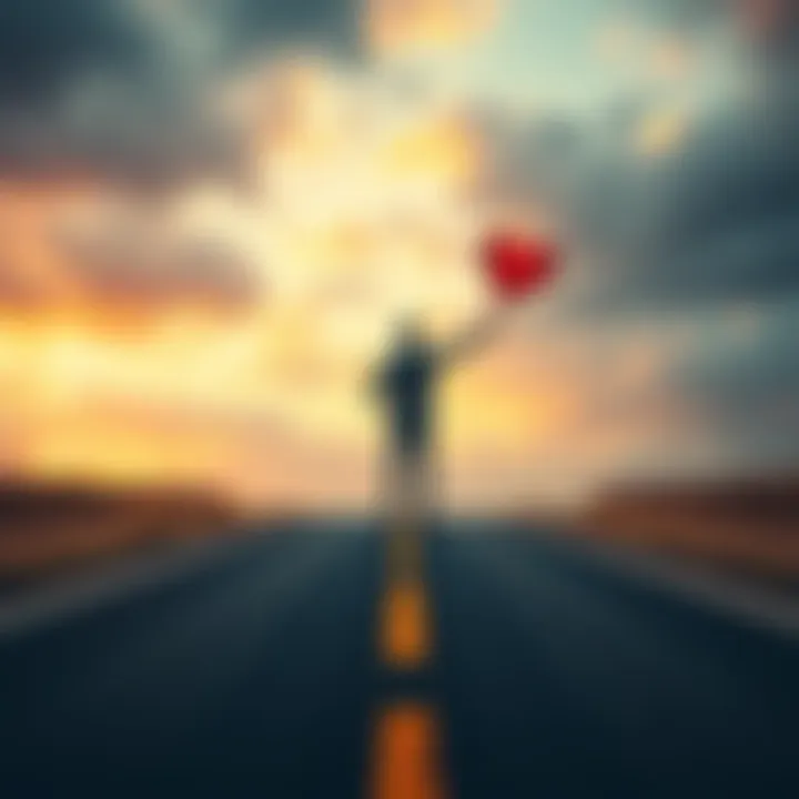 A person standing at a crossroads, holding a dollar sign in one hand and a heart symbol in the other, representing the choice between profit and personal beliefs.