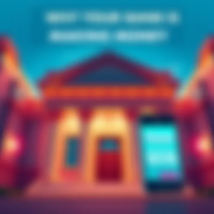 Bank and Venmo Cash Comparison A visual comparison of a traditional bank building and the Venmo app interface showing cash rewards